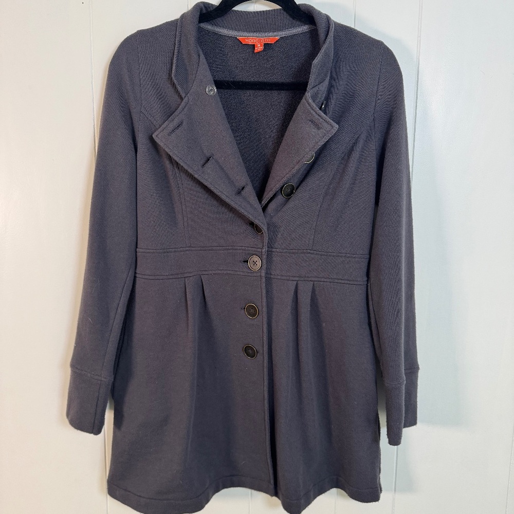 Jersey knit fit and flare peacoat